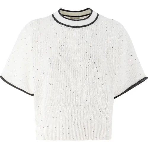 Linen Shirt with Feminine Details , female, Sizes: M, S - BRUNELLO CUCINELLI - Modalova