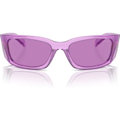 Modern Curved Sunglasses with Triangle Motif , unisex, Sizes: 60 MM - Prada - Modalova