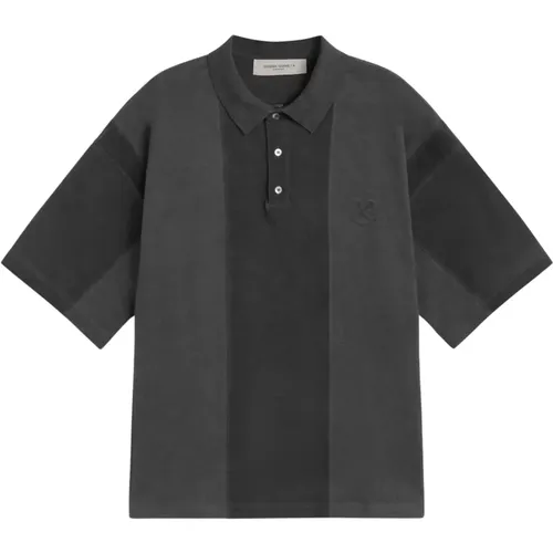 Marghera Polo Shirt Bestickt Anthrazit Baumwolle , Herren, Größe: XL - Golden Goose - Modalova