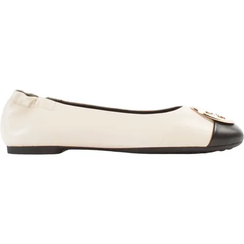 Cream Ballet Flats with Cap Toe , female, Sizes: 3 UK, 3 1/2 UK - TORY BURCH - Modalova