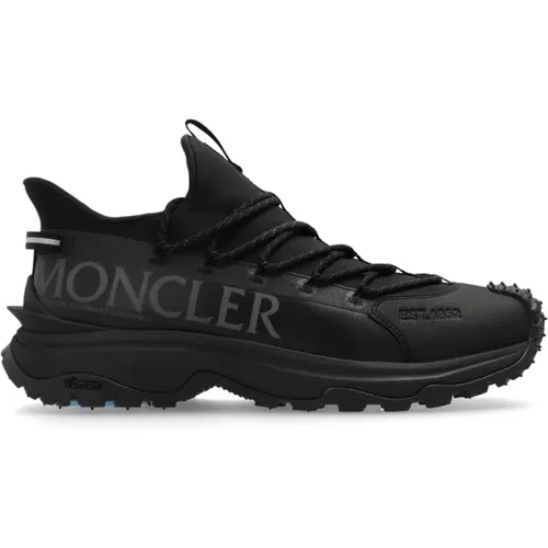 Schwarze Sneakers mit Logo-Print , Herren, Größe: 40 1/2 EU - Moncler - Modalova