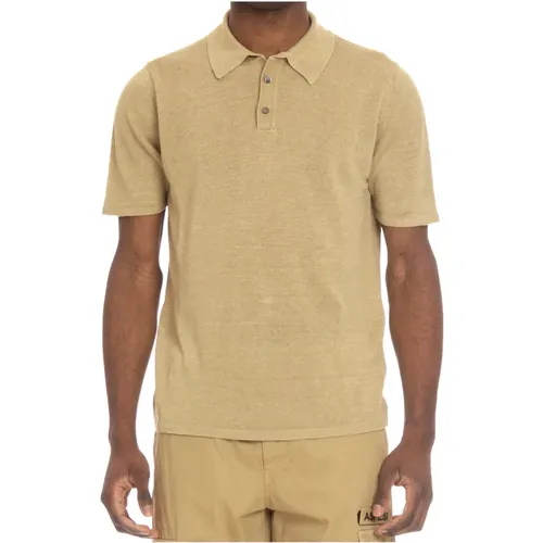 Dark Linen Polo Shirt , male, Sizes: L, S, M - Roberto Collina - Modalova