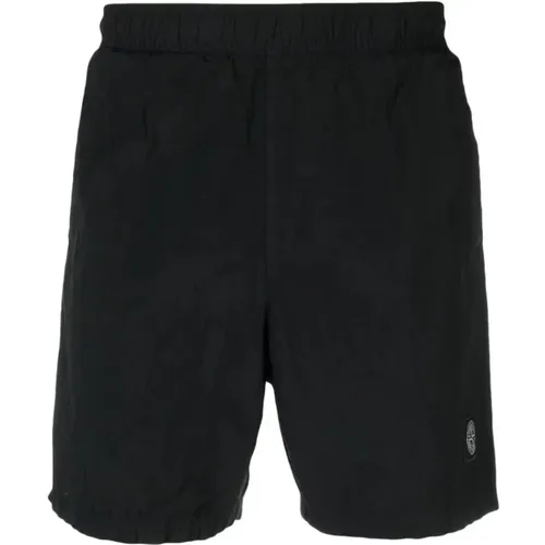 Black Nylon Swim Shorts for Summer , male, Sizes: L - Stone Island - Modalova