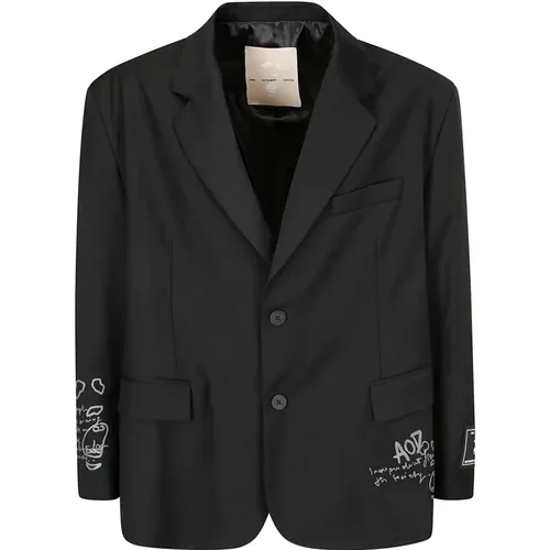 Embroidered Oversized Blazer with Flap Pockets , male, Sizes: S, L, M - An Other Date - Modalova