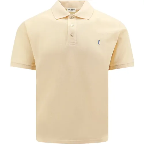 Polo-Shirt mit Besticktem Logo , Herren, Größe: L - Saint Laurent - Modalova