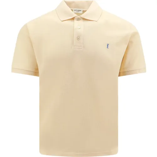 Polo-Shirt mit Besticktem Logo , Herren, Größe: S - Saint Laurent - Modalova