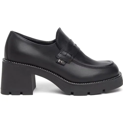 Schwarze flache Schuhe mit italienischer Qualität - Nerogiardini - Modalova