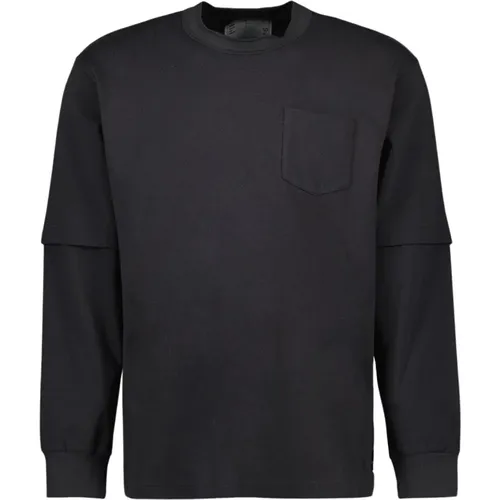 Baumwoll Jersey Sweatshirt Herren Kollektion , Herren, Größe: M - Sacai - Modalova