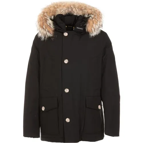 Winter Jacket, Zip-Front Coat with Button Closure , male, Sizes: 2XL, M, S - Woolrich - Modalova