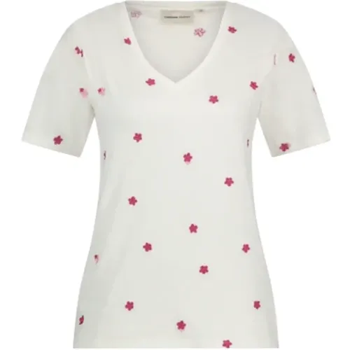 Phill V-neck Pink Flower T-shirt , Damen, Größe: XS - Fabienne Chapot - Modalova