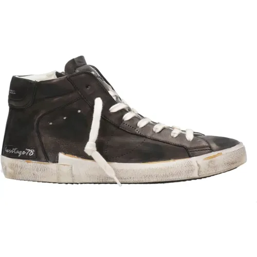 Schwarze Sneakers mit Vintage-Effekt , Herren, Größe: 41 EU - Philippe Model - Modalova