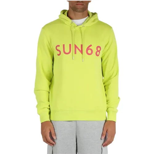 Hoodie mit Frontlogo-Druck , Herren, Größe: S - Sun68 - Modalova