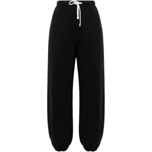 Schwarze Baumwoll-Jersey-Hose , Damen, Größe: L - Autry - Modalova