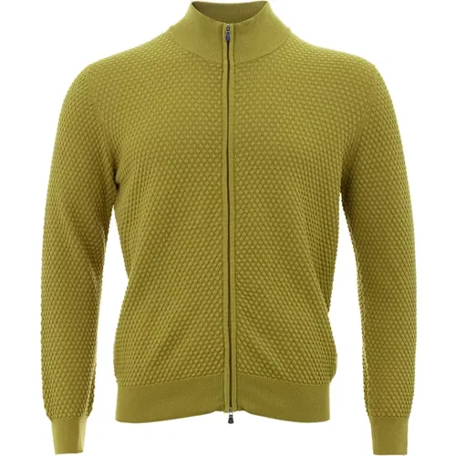 Mustard Cardigan Sweater , male, Sizes: L - Gran Sasso - Modalova