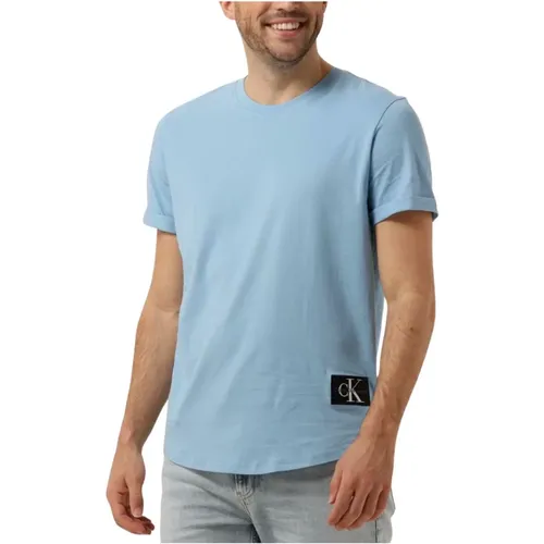 Herren Polo T-Shirt mit Abzeichen,Herren Polo T-Shirt Badge Ärmel - Calvin Klein - Modalova