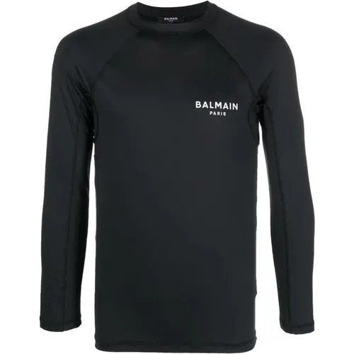 Raglan long sleeves t-shirt , male, Sizes: 3XL, L, M, S, 2XL - Balmain - Modalova