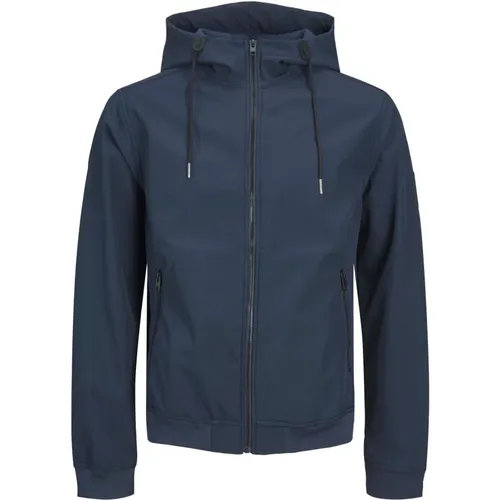 JackJones Jacke Basic Softshelljacke mit Kapuze, Reißverschluss und Reißverschlusstaschen - jack & jones - Modalova