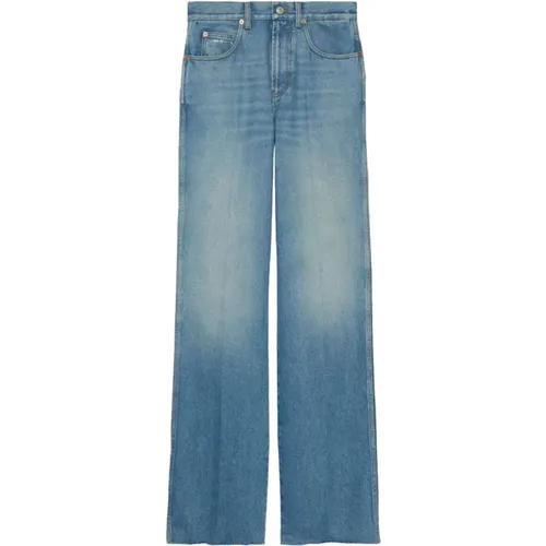 Stonewashed Horsebit Jeans , female, Sizes: W28, W29 - Gucci - Modalova