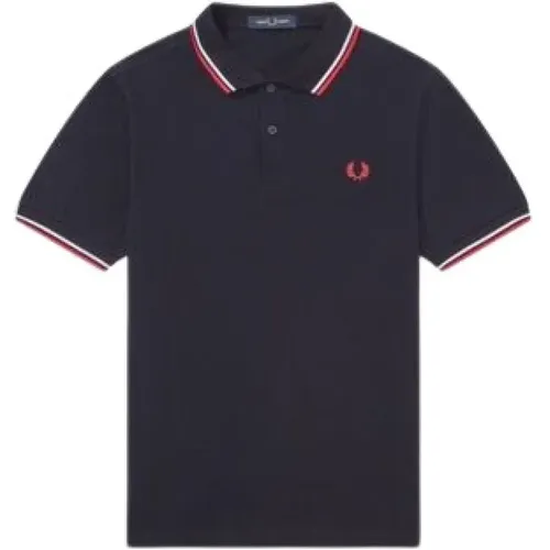 Polo-Shirt aus Baumwolle in 2 Farben,Kontraststreifen Kurzarm Polo Shirt,Polo mit Kontraststreifen - Fred Perry - Modalova