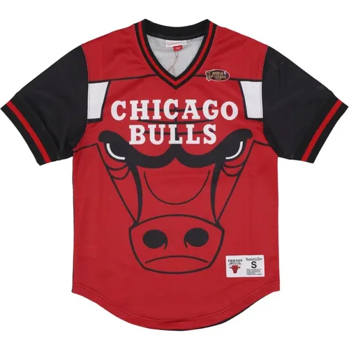 Chicago Bulls Mesh V-neck Jersey , Herren, Größe: XL - Mitchell & Ness - Modalova