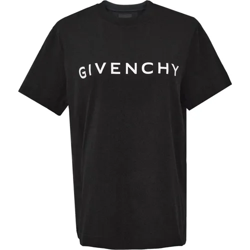 Schwarzes Signature Print T-Shirt , Herren, Größe: S - Givenchy - Modalova
