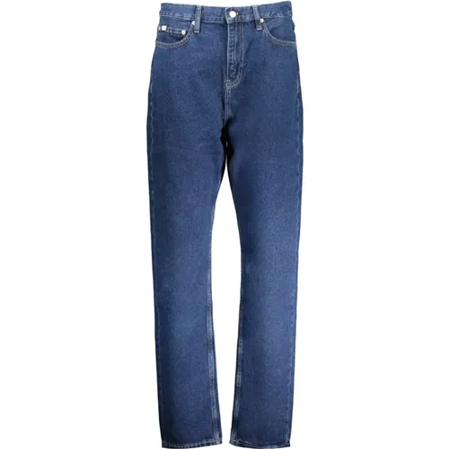 Authentische Slim Straight Denim Jeans Blau , Damen, Größe: W29 L32 - Calvin Klein - Modalova