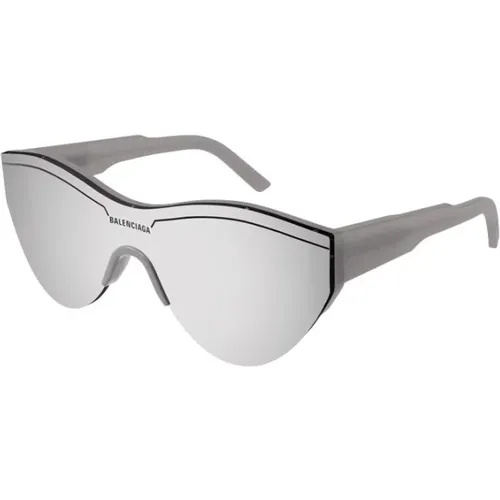 Graues Gestell Silberne Gläser Sonnenbrille - Balenciaga - Modalova
