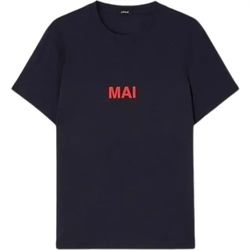 Navyblaues Baumwoll-T-Shirt MAI E Sempre , Damen, Größe: M - Aspesi - Modalova