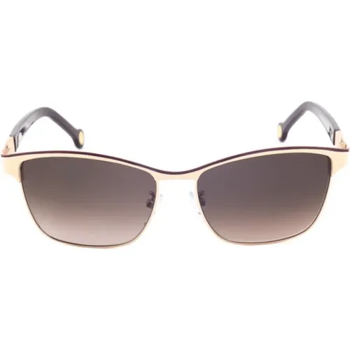 Goldene Metallsonnenbrille für Frauen , Damen, Größe: 56 MM - Carolina Herrera - Modalova