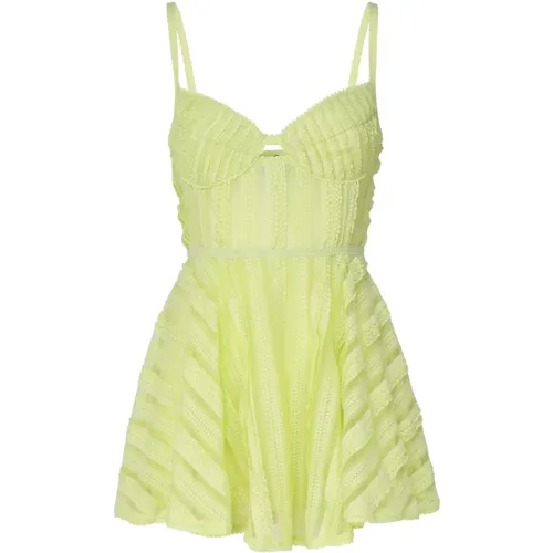 Ruffled Mini Dress Lime , female, Sizes: L - Charo Ruiz Ibiza - Modalova