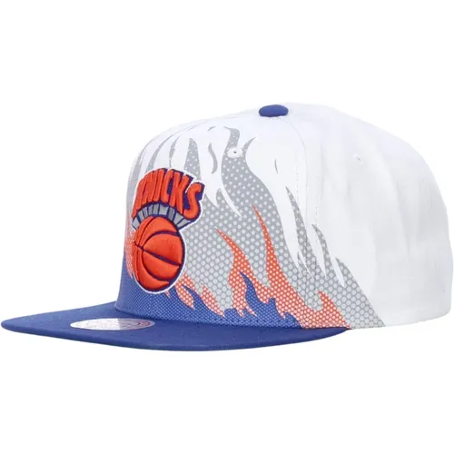 New York Knicks Flat Visor Cap , male, Sizes: ONE SIZE - Mitchell & Ness - Modalova