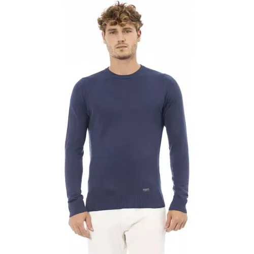 Trendiger Blauer Pullover , Herren, Größe: XL - Baldinini - Modalova