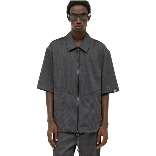 Zip-Up Shirt mit Micro-Knit Falten - Adidas - Modalova