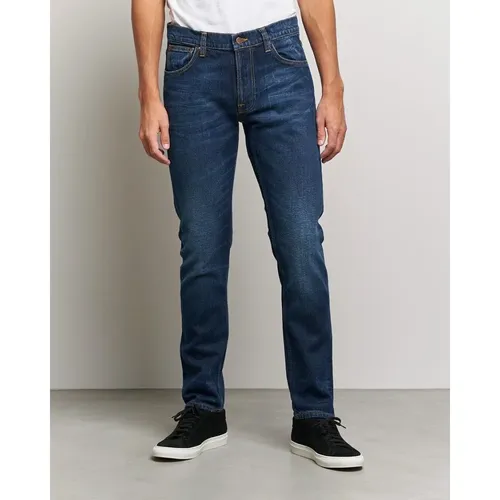 Slim Fit Denim Jeans with Distressed Details , male, Sizes: W36, W33, W34 - Nudie Jeans - Modalova