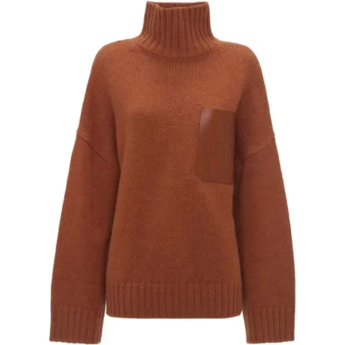 Brauner Rippstrickpullover , Damen, Größe: L - JW Anderson - Modalova