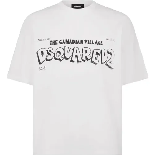 Canadian Village T-Shirt , male, Sizes: L, S, XS, XL - Dsquared2 - Modalova