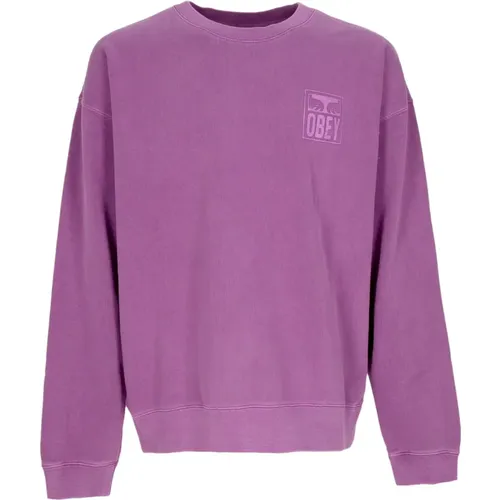 Leichter Crewneck Sweatshirt Pigment Eyes Icon , Damen, Größe: L - Obey - Modalova