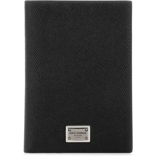 Leather Passport Holder - Travel in Style , male, Sizes: ONE SIZE - Dolce & Gabbana - Modalova