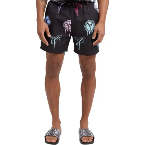 Logo Print Swim Shorts for Men in , male, Sizes: S - carlo colucci - Modalova