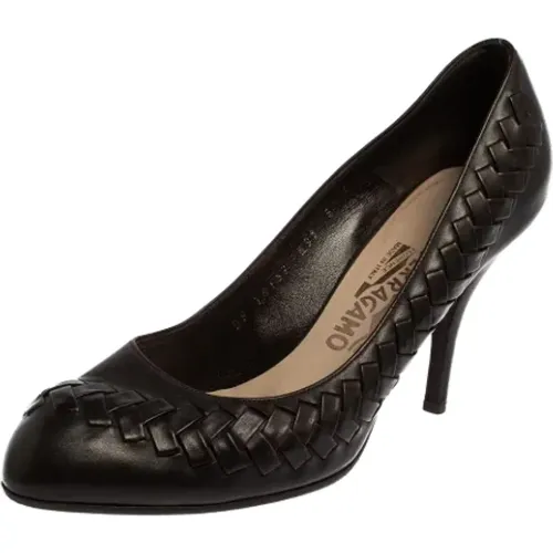 Pre-owned Leather heels , female, Sizes: 6 1/2 UK - Salvatore Ferragamo Pre-owned - Modalova