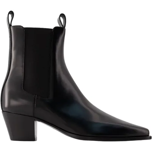 Schwarze Leder City Ankle Boots , Damen, Größe: 36 EU - TotêMe - Modalova