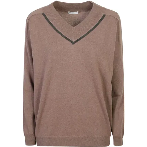 Braune Pullover für Männer - BRUNELLO CUCINELLI - Modalova