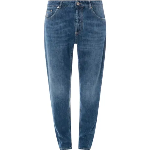 Blaue Ss24 Jeans mit Logo-Stickerei , Herren, Größe: XL - BRUNELLO CUCINELLI - Modalova