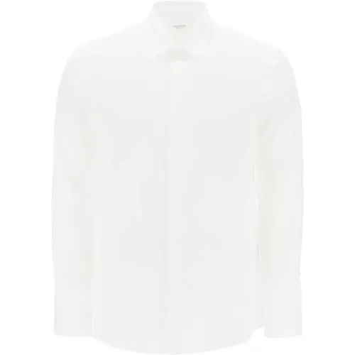 Stud Detailed Curved Hem Shirt , male, Sizes: XL, L, 2XL, S, M - Valentino - Modalova
