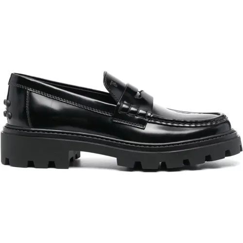 Penny-Slot Leather Loafers , female, Sizes: 6 UK, 3 1/2 UK, 5 UK, 3 UK, 4 1/2 UK, 5 1/2 UK, 7 UK - TOD'S - Modalova