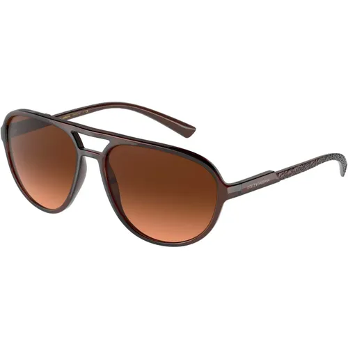 Tabacco/ Orange Shaded Sunglasses,Matte /Grey Sunglasses - Dolce & Gabbana - Modalova