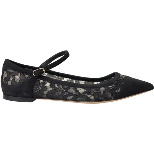 Lace Bellucci Flats Shoes , female, Sizes: 5 UK - Dolce & Gabbana - Modalova