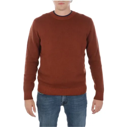 Wool Round-Neck Knitwear for Men , male, Sizes: L, XL, 2XL - Malo - Modalova