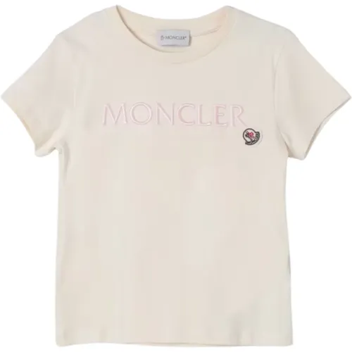 Sand T-Shirt mit gesticktem Logo - Moncler - Modalova