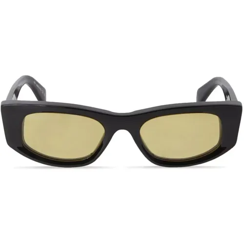Schwarze Matera Sonnenbrille mit Gelben Gläsern - Off White - Modalova